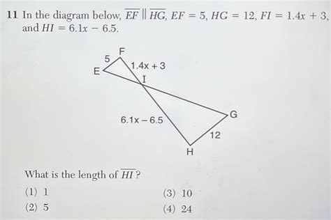 Solved In The Diagram Below Overline Efparallel Overline Hg Ef