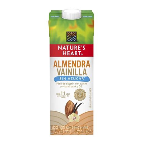 Bebida vegetal Nature s Heart sabor almendra vainilla sin azúcar 946 ml