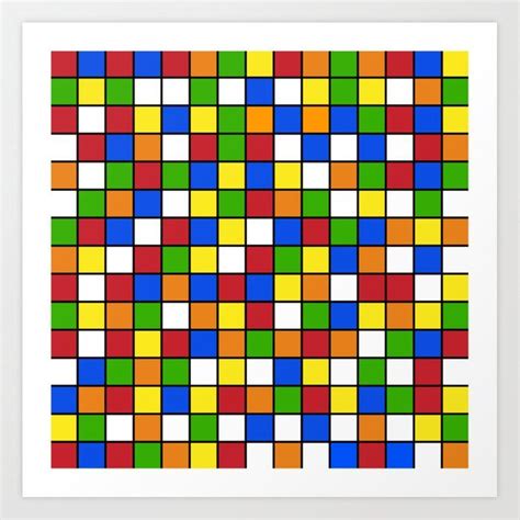 Rubik's Cube Pattern Art Print by Ludovic Geusa - X-Small | Rubiks cube patterns, Cube pattern ...