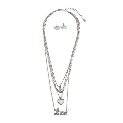 Silver Multi Strand Necklace Earrings Truworths