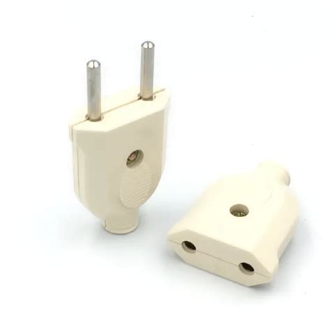 1pc EU European 2 Pin AC Electric Power Male Plug Female Socket Outlet