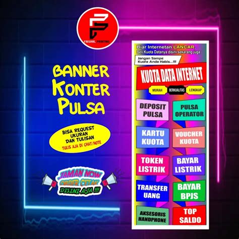 Banner Konter Pulsa Spanduk Warung Kuota Spanduk Konter Custom