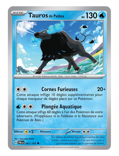 FR Pokémon Carte EV02 041 193 Tauros de Paldéa