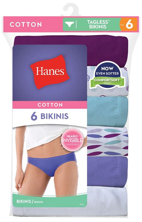 Hanes Womens Intimates 6 Pack Bikini Panties