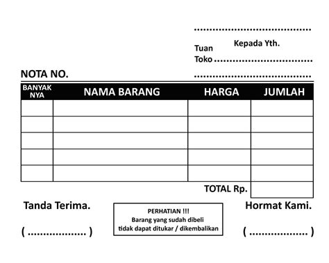 Nota Kontan 1 Ply 2 Ply Ukuran 18 Folio Lazada Indonesia