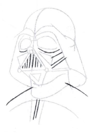 How To Draw Darth Vader With A Pencil Step By Step Drawing Tutorial