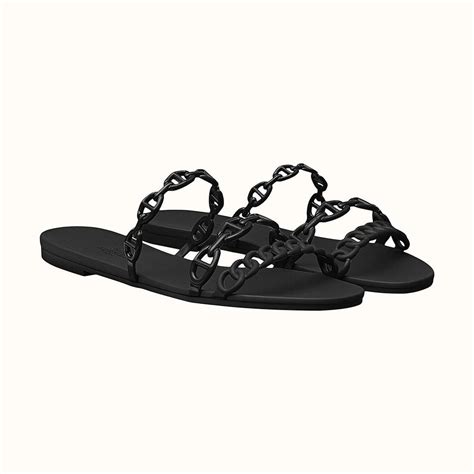 Hermes Herm S Black Sold Out Rivage Chaine D Ancre In Sandals Size Eu