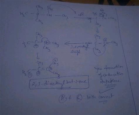 A When Dimethyl Butan Ol Is Heated In Presence Of Concentrated