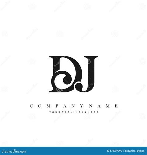 Initial Letter Dj Logo Template Design Stock Vector Illustration Of