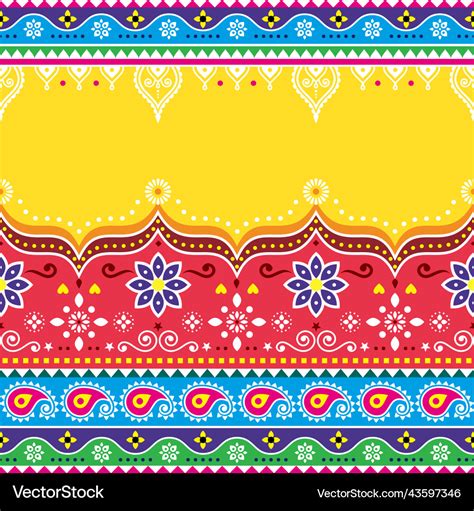 Indian And Pakistani Truck Art Design Royalty Free Vector