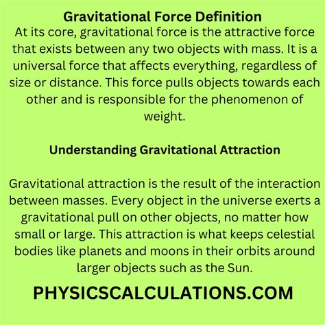 Gravitational Force Definition