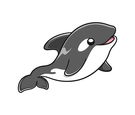 Cute Orca whale vector illustration. Killer whale cartoon clipart ...