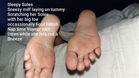 Tired Soles Sneezy Milf Laying On Tummy Scratching Her Soles With Her Big Toe Occassionally Foot