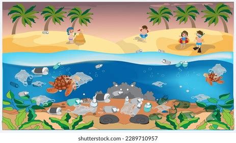 Water Air Pollution Affects Many Liveswhen Stock Vector (Royalty Free ...