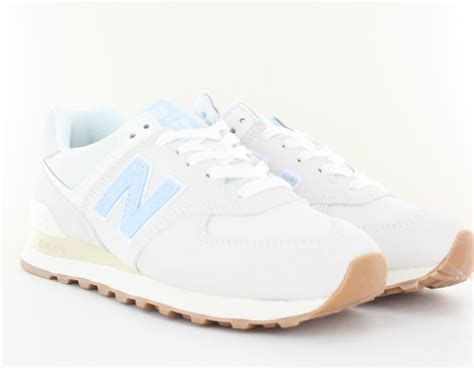 New Balance 574 Femme Beige Bleu Ciel Gomme