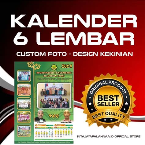 Jual CUSTOM Kalender Dinding 2025 6 Lembar 2 Bulanan Design