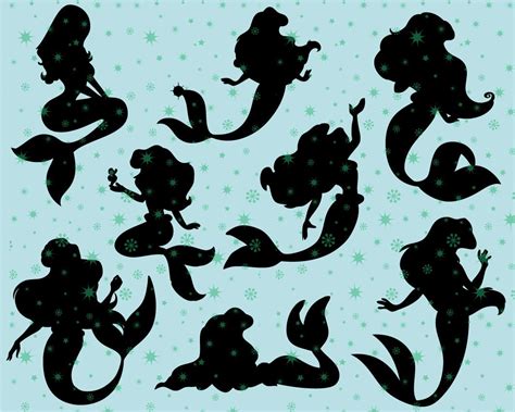 Disney Silhouette Princess Ariel The Little Mermaid Svg