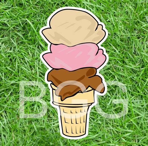 Ice Cream Cone Triple Scoop Neapolitan Store Bluegrass Greetings