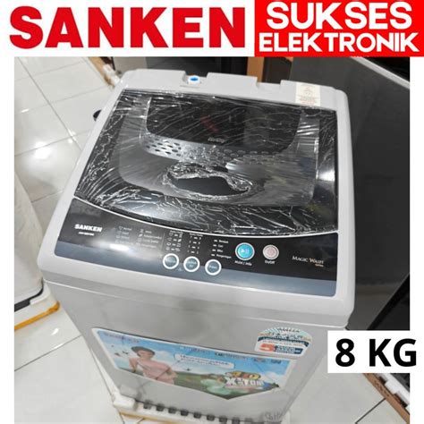 Jual MESIN CUCI 1 TABUNG SANKEN 8 KG AW S831BK MESINCUCI OTOMATIS 8KG