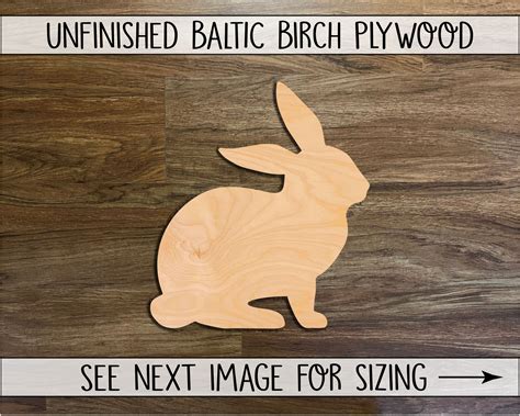 Rabbit Cutout Wood Bunny Shape Cutout Easter Decor Etsy