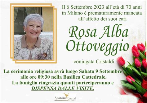 Funerali E Annunci Funebri A Mazara Del Vallo Rosa Alba Ottoveggio