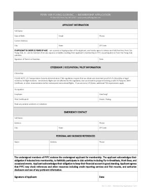 Fillable Online Application Form Paramus Flying Club Fax Email Print