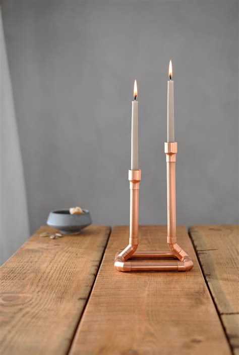 Industrial Copper Candle Holder Möa Design