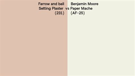 Farrow And Ball Setting Plaster 231 Vs Benjamin Moore Paper Mache Af 25 Side By Side Comparison