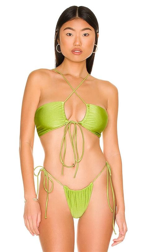 Buy Jade Swim Livi Bikini Topgreen Palm Sheen At 45 Off Editorialist