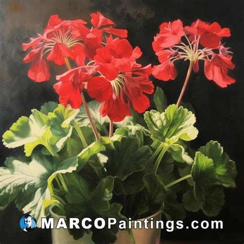 Geranium Painting Images Oil Painting 4K Pictures