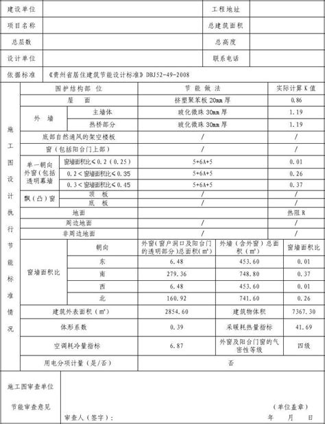 居住建筑节能设计审查备案登记表word文档在线阅读与下载免费文档