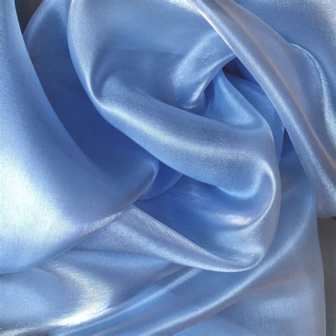 Azure Blue Organza Fabric By The Yard And Wholesale Sheer Etsy UK