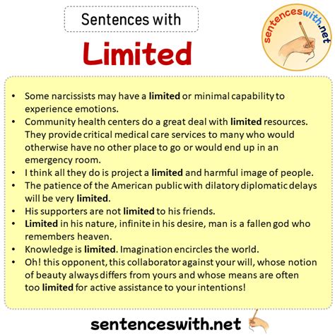 Sentences with Limited, Sentences about Limited in English ...