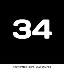 Picture Number 34 On Black Background Stock Illustration 2224093763 ...