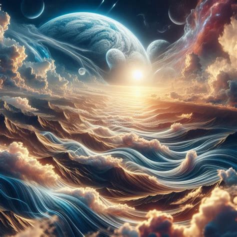 cloud waves wave  formations  clouds caused  atmosher stock