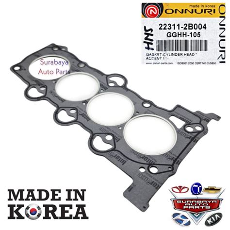 Jual Gasket Cylinder Head Hyundai Grand Avega Kia All New Rio Paking