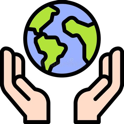 Earth With Hands Icon Earth Day Related Vector Stock Vector