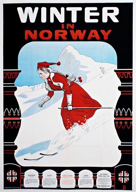 Winter In Norway Vintage Turist Plakat Finn Torget