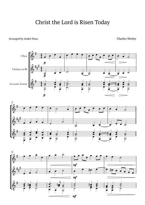 Christ The Lord Is Risen Today Arr Andr Nusa By Charles Wesley