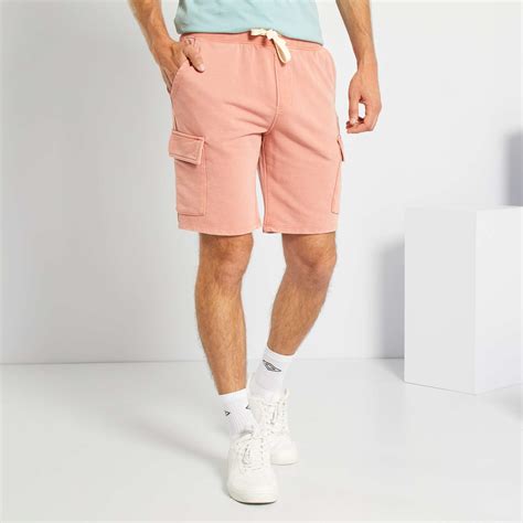 Pantalón corto de algodón eco concepción Hombre talla S XXL NARANJA