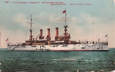 USS Vermont (BB-20), a Connecticut-class battleship. Circa 1907. [1600 ...