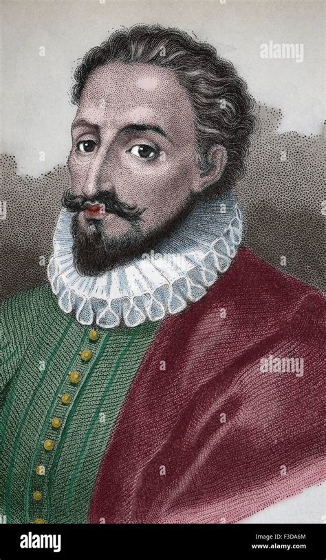 Miguel De Cervantes 1547 1616 Spanish Writer Engraving 19th