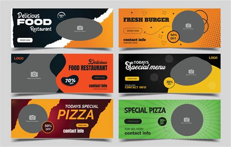 Food web banner template, Food banner, cover, banner, banner set ...