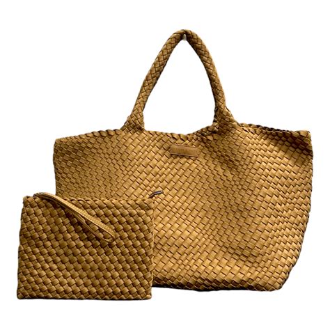 Camel Oversized Woven Tote — Parker And Hyde