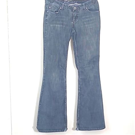 Vintage Mudd Jeans Y K Low Rise Flare Distressed Fade Gem