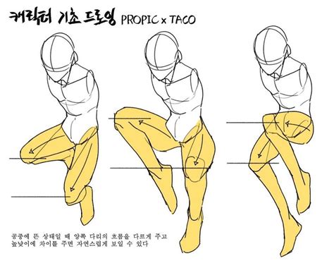 On Knees Pose Drawing