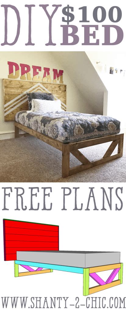 Diy Modern Platform Bed Free Plans How To Video Shanty Chic