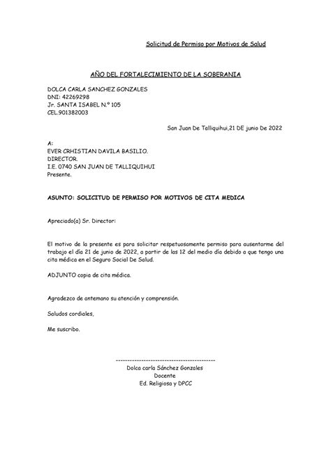 4 6 Modelo De Carta De Solicitud De Permiso 43 Solicitud De Permiso