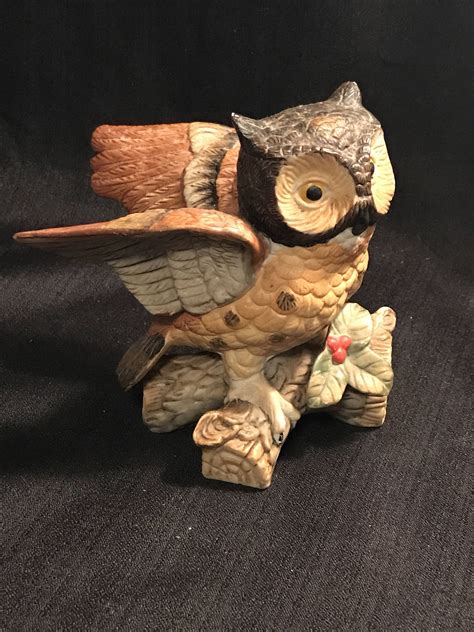 Vintage Owl Figurine 1960s Collectible Retro Owl Figure Etsy