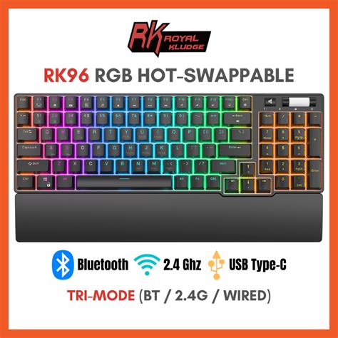 SG Royal Kludge RK S98 Hot Swappable BT Wireless RGB Mechanical Keyboard 98 Keys 96